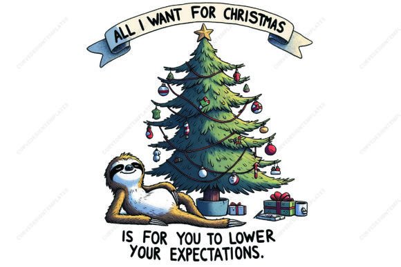 All I Want for Christmas PNG Sublimation: Seasonal Illustrations
