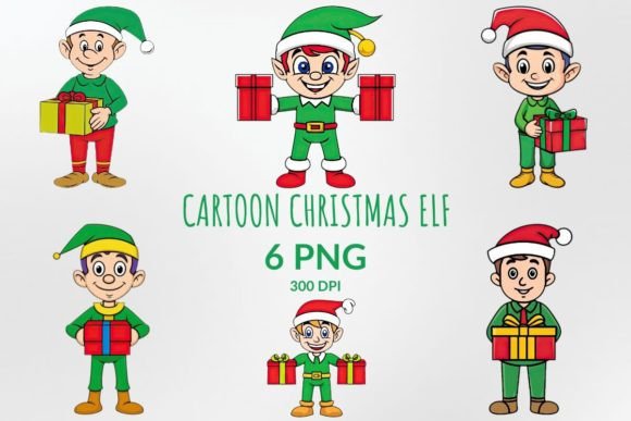 Cartoon Christmas Elf Sublimation Pack for Creative Illustrations