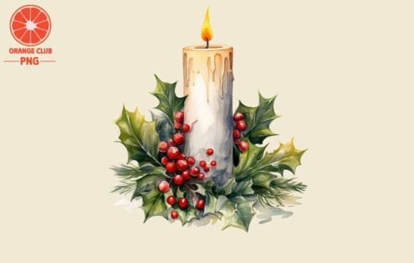 Christmas Candles Watercolor 2: A Review for Illustrations and Blog Design