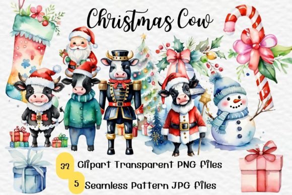 Christmas Cow Watercolor Sublimation: A Review for Digital Illustrations