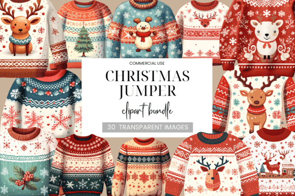 Christmas Jumper Clipart Bundle for Modern Illustrations