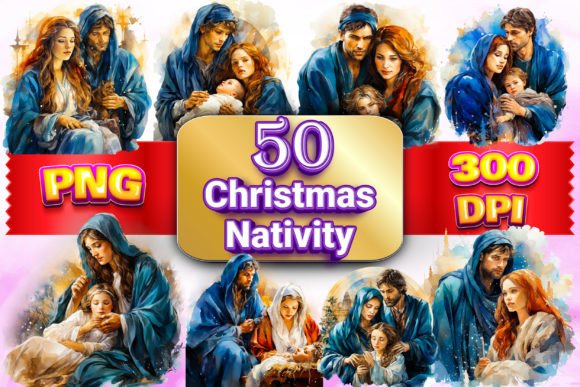 Christmas Nativity Clipart Bundle for Modern Illustrations