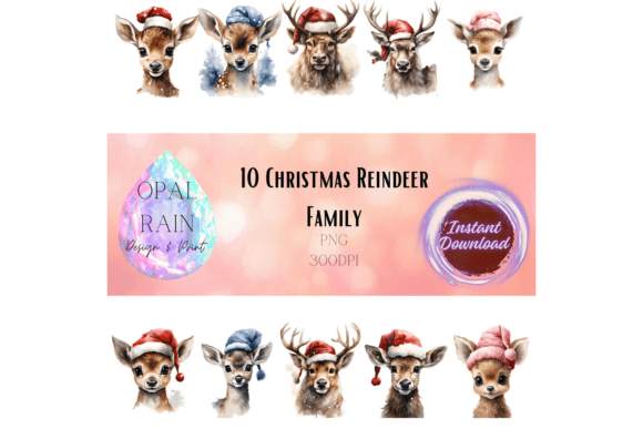 Christmas Reindeer Family Review for Crafters & Illustrations