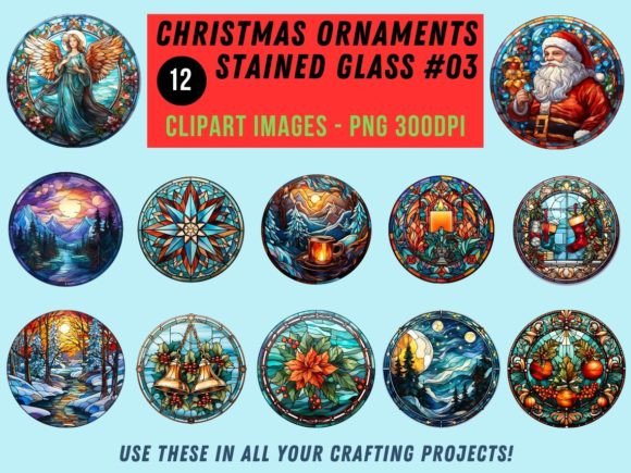 Christmas Stained Glass Clipart 03: A Crafter's Review of This Stunning Illustrations Asset