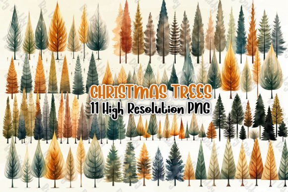 Christmas Trees Sublimation Clipart PNG: A Review for Illustrations Sellers