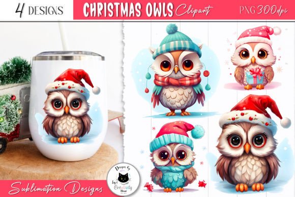 Cute Christmas Owl Clipart Winter PNG Review