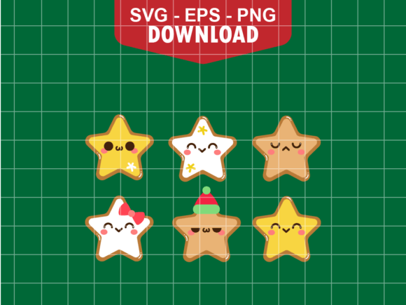 Icons Christmas Star Cookies - Xmas Illustrations Review