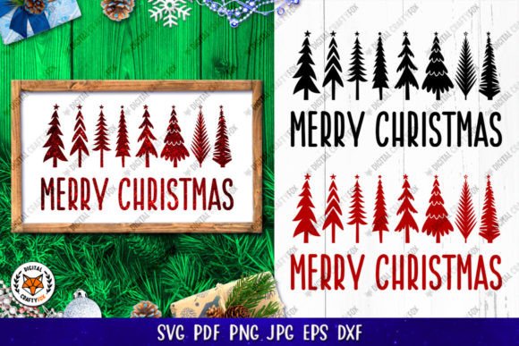 Merry Christmas Tree SVG, Christmas SVG for Illustrations