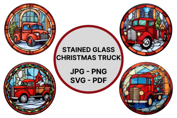 Stained Glass Christmas Truck Review: Stunning Illustrations for Holiday Campaigns