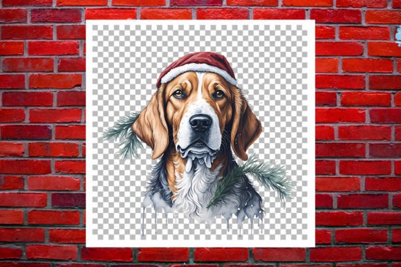 Watercolor Christmas Dog: Festive Illustrations for Local Brands