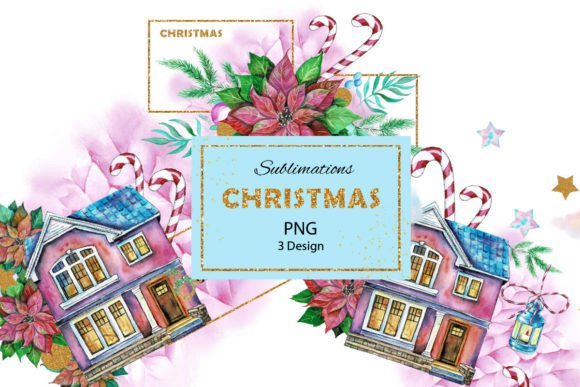 Watercolor Christmas Sublimations, PNG Review for Illustrations